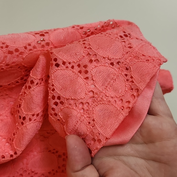 Motherhood Maternity Eyelet Dress, Coral Pink, Size L, Great Condition - Picture 3 of 4